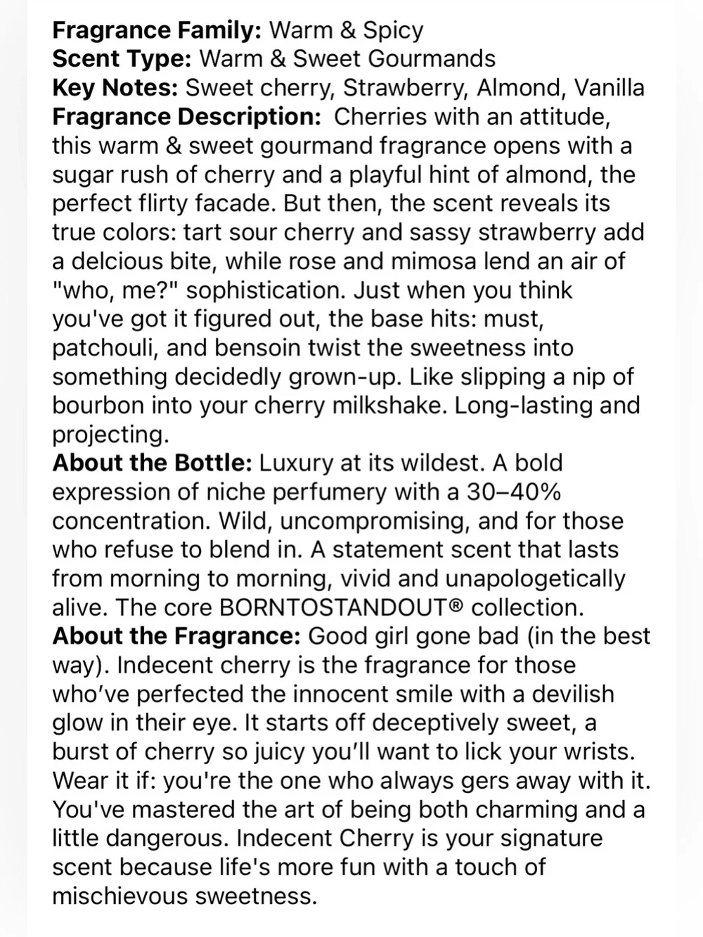 BORNTOSTANDOUT Indecent Cherry